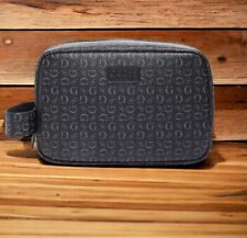NEW WITH TAGS MEN'S GUESS BLACK COAL TOILETRY TRAVEL CASE BAG VANITY LOGO