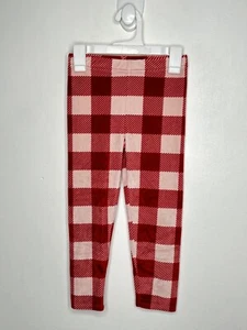 Garanimals Velour Plaid Leggings Girls Size 5T Pull On Red Elastic Waist - Picture 1 of 4