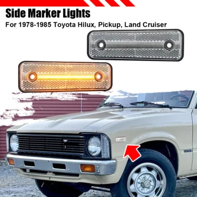 LED Side Marker Turn Signal Lights For Toyota Truck/Pickup Land Cruiser Clear — 第 1/4 张图片