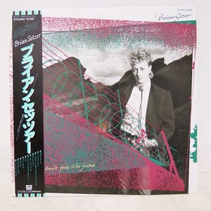 BRIAN SETZER / THE KNIFE FEELS LIKE JUSTICE JAPAN ISSUE LP W/OBI, INSERT - Picture 1 of 8