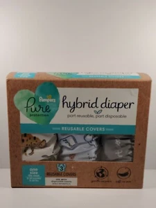 Pampers Pure Protect Hybrid Diaper Reusable Cloth Diaper Covers 0-30 Mth 3 count - Picture 1 of 9