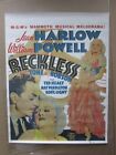 Vintage Poster Reckless Jean Harlow William Powell 1970's movie reprint Inv#934