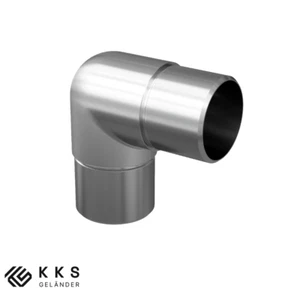 Rohrverbinder Eckbogen 90° für Rohr 48,3 x 2,0 mm Edelstahl V2A Matt Gebürstet - Bild 1 von 5
