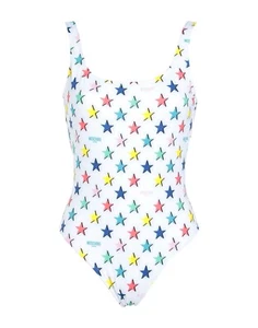 Moschino Star Printed White Swimsuit Size L UK 14 - Picture 1 of 3