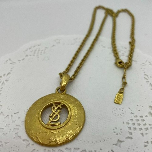 SAINT LAURENT (YSL) Ciondolo Collana YVES SAINT LAURENT AUTENTICO logo YSL vintage raro lungo carino GIAPPONESE