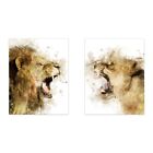 2 toile tableaux lion animal sauvage   50x75 cm  