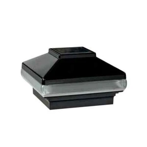 deckorators 4-in x 4-in black solar LED aluminum deck post cap - Picture 1 of 2