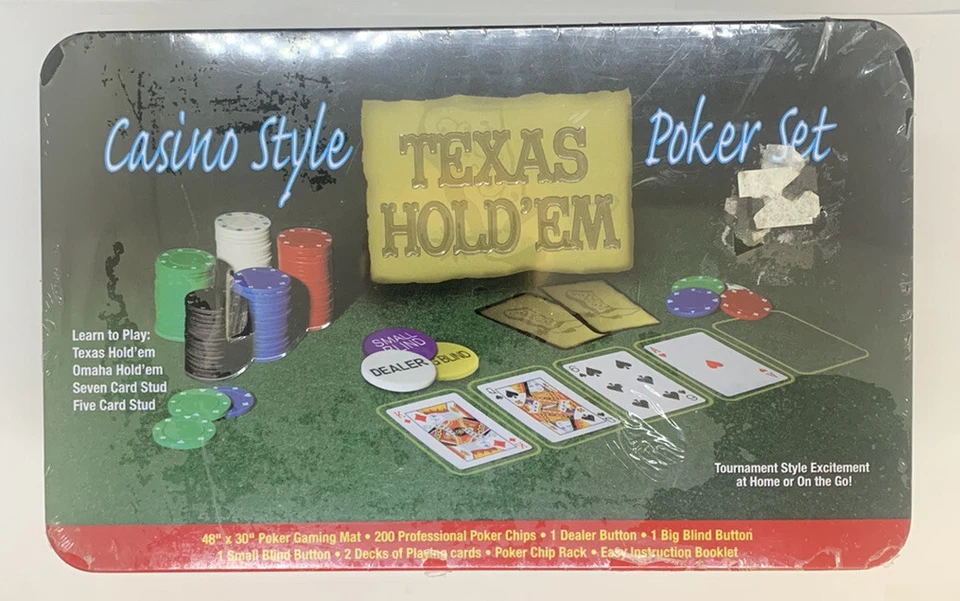 Texas Hold'em Poker Casino Style Set GM-7320 Tin Container