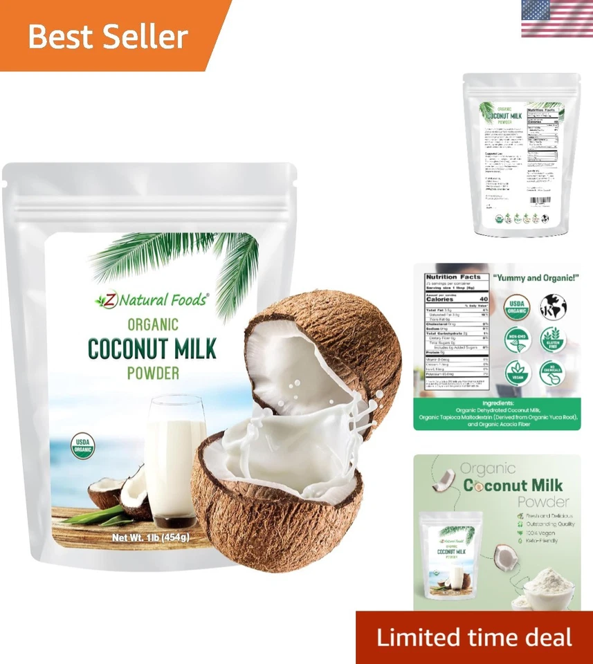 Z Natural Foods Coconut Milk Powder 100 USDA Certified Organic 1 LB