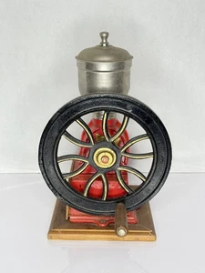 Antique cast iron Single Wheel MANUAL coffee grinder VTG RED Beautiful 12.5" - Picture 1 of 10