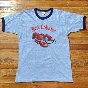Vintage 70s Red Lobster Shirt Size XL Triblend Restaurant Promo Deadstock Ringer - Picture 1 of 9