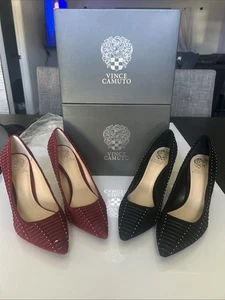 Vince Camuto Narissa Heels - Größe 10M Stone - Nieten echtes Wildleder (im Karton) 2 Paar!! - Bild 1 von 8
