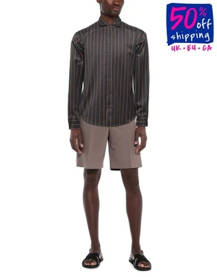 RRP€611 DSQUARED2 Button-Up Shirt IT48 US38 M Wool Blend Striped Made in Italy - Image 1 of 4