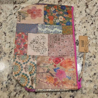 NWT NATURAL LIFE Bundle Sustainable Reversible Patchwork Pouch & Card Wallet - Image 1 of 4