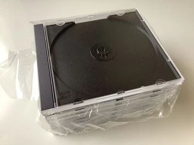 7 Standard 10.4 mm Jewel Case Single CD DVD Disc Storage Assembled Black Tray - Image 1 of 3