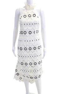 Asilio Womens Open Back Halter High Neck Rumor Mill Midi Dress White Size 2 - Picture 1 of 7
