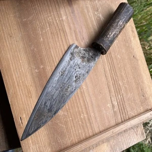 Vintage Antique Deba Knife 7.5 In Carbon Steel Right handed JAPAN As Is - Picture 1 of 16