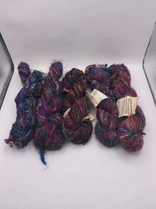 100g Recycled Sari Silk Yarn Hand SpunSkein Knit Crochet Woven Multi Color Lot 5 - Picture 1 of 13
