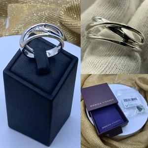Anillo cruzado Monica Vinader Nura de plata de ley PVP £90 - Imagen 1 de 17