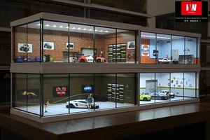 1/32 Diorama Diecast Garage Model LED Lighting Parking Lot Showroom Display Case - Picture 1 of 39
