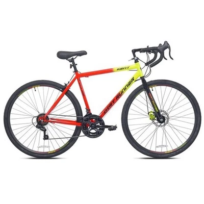 Bicicleta gravel Dirt Runner 700c para hombre, 14 velocidades, roja y amarilla Foto 1 de 4