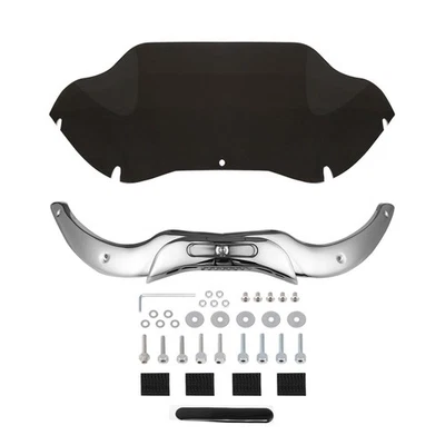 Parabrisas y molduras cromadas de 9,5"" aptas para Harley Road Glide 2004-2013 Foto 1 de 4