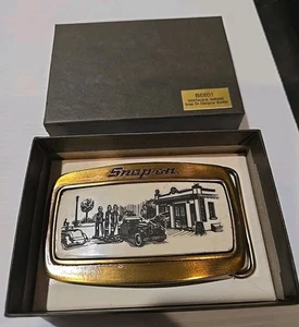 Snap-On Tools - NOSTALGIA GARAGE BRASS BELT BUCKLE B8801 - NIB NOS - Picture 1 of 10