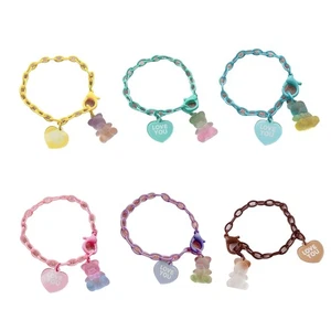 Resin Chain Bracelets for Girls Women Lovely Bear for Wish Bracelets for Girlfri - Picture 1 of 11