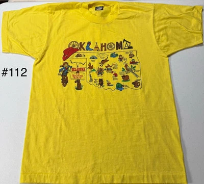 Винтажная футболка 80-х одинарный шов Оклахома сувенирный экран звезды лучшая размер L - Изображение 1 из 4