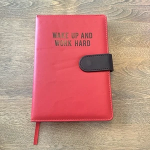 Wake Up And Work Hard Spiral Notebook Red Motivation - Picture 1 of 3