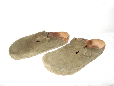 BIRKENSTOCK BOSTON TOMILLO VERDE OLIVA GAMUZA PARA HOMBRE EE. UU. 10 SANDALIAS ZUECO A2 Foto 1 de 4