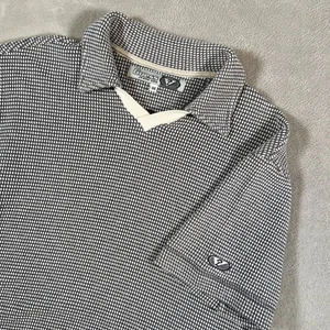 Vintage 90s Guess Jeans USA Polo Shirt Gray White Collared Spread V-Neck Mens M - Picture 1 of 12
