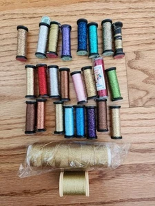 24 Kreinik Metallics Mixed Thread & Color Needlepoint Embroidery Braid Lot - Picture 1 of 1