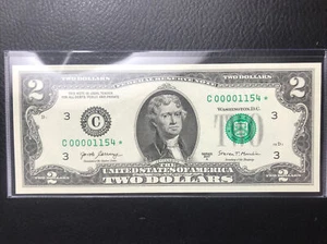 $2 Rare Uncirculated Low FOUR (4) Digits ⭐️ STAR NOTE ⭐ 1154* - Picture 1 of 6