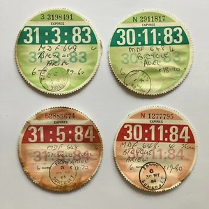 4 Tax Discs / Disc 31/3/83 to 30/11/84 for Ariel Motorcycle: MDF 648 - Picture 1 of 10