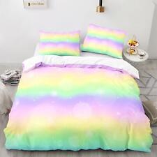 Rainbow Quilt Duvet Cover Bedding Set Pillowcase Single Double King Size LGBT