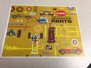 VINTAGE COX MODEL RACING CATALOG PARTS COVER SLOT CAR COOL COLLECTABLE ARTWORK!  - Picture 1 of 3