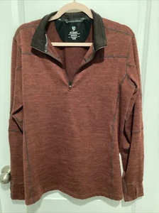 Kuhl Sweater Mens Medium Quarter Zip Red Thumbhole Sweatshirt Casual Adult - Picture 1 of 5