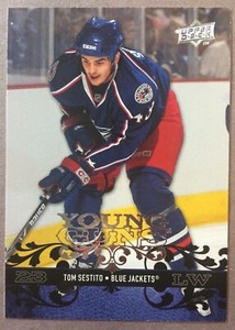 2008-09 Upper Deck Young Guns #215 Tom Sestito Columbus Blue Jackets RC