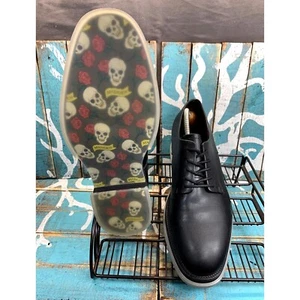 STEVE MADDEN Men's Black Oxford w/Skull Rubber Bottom Shoes - SZ 11 - Picture 1 of 10