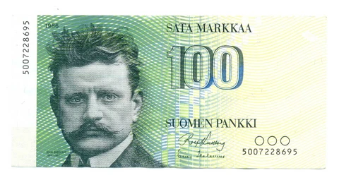 Finland Republic Finlands Bank 100 Markkaa 1986 VF Pick #115a Cover