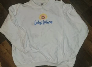 Vintage schwer bestickt Lake Tahoe Sweatshirt mit Kragen Größe XL - Bild 1 von 4