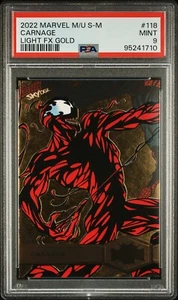 CARNAGE PSA 9 2022 Skybox Marvel Metal Universe Spider-Man Light FX Gold #118 - Picture 1 of 2