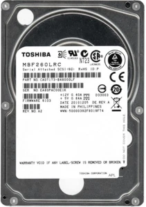 Hard Drive Toshiba MBF260LRC 600GB 10000RPM 16MB Cache SAS-2 2.5" - Picture 1 of 3
