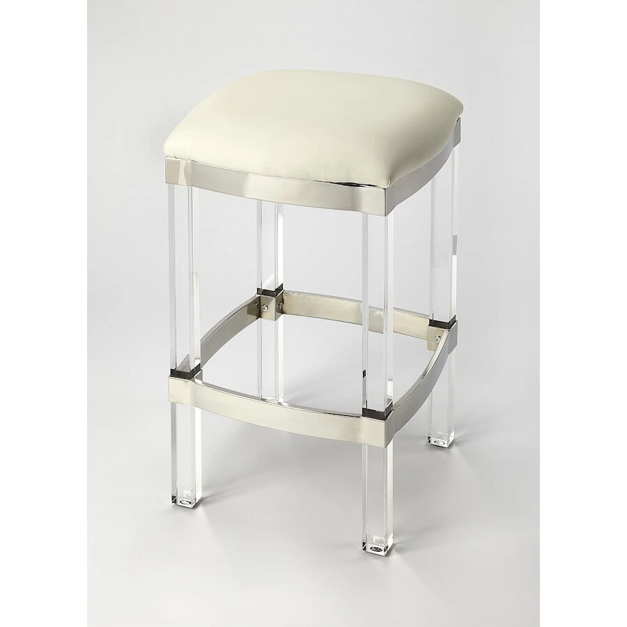 Butler Jordan Counter Stool, White Leather - 5322411 - Image 1 of 1