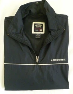 VINTAGE ABERCROMBIE & FITCH AF 92 1/4 Zip Lined Windbreaker Navy Size Medium 90s - Picture 1 of 10