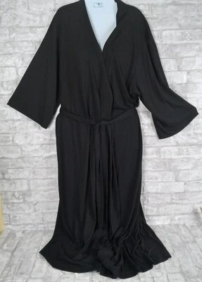 Natori Wrap Robe Womens Medium Black Belted Cozy Loungewear Modal Full Length - Image 1 of 4