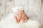 Beautiful Newborn Baby Handmade Crochet Soft White Cotton Crown with pearls