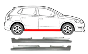 Für Volkswagen Polo 2009-2017 4 Tür Voll Schweller Reparaturblech/ L+R/ Paar - Bild 1 von 9