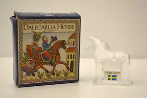Vintage Dalecarlia Horse In Crystal Handmade In Sweden By Lindshammar With Box - Picture 1 of 15